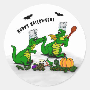 Dragons - Happy Halloween ! Today I will cook Classic Round Sticker