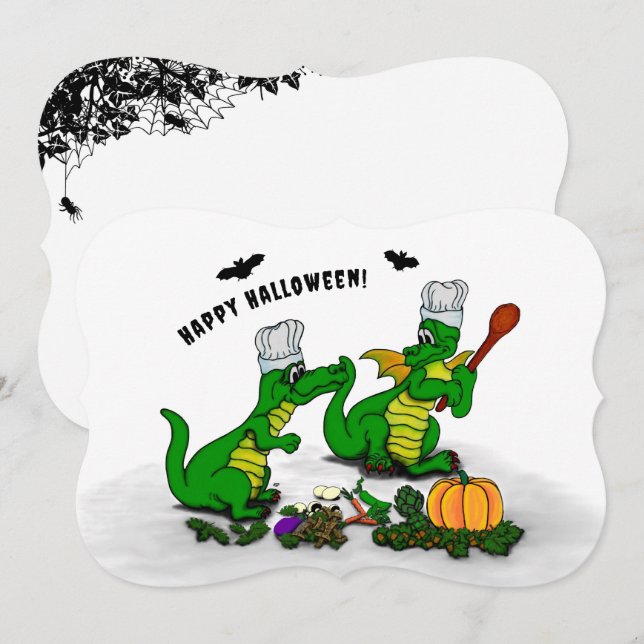 Dragons - Happy Halloween ! Today I will cook Invitation (Front/Back)