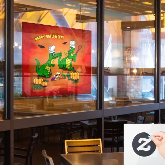 Dragons - Happy Halloween ! Today I will cook Window Cling (Restaurant Window)