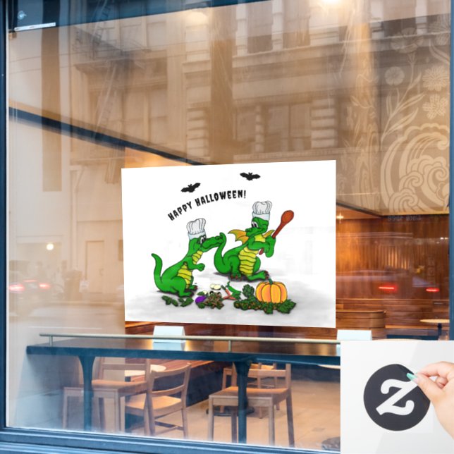 Dragons - Happy Halloween ! Today I will cook Window Cling (Cafe Window)
