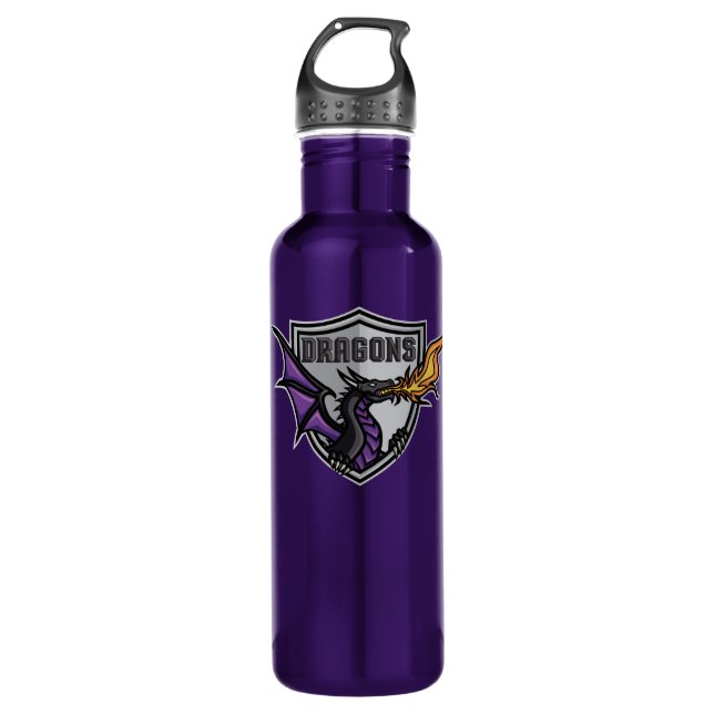 Dragons Hockey Logo Stainless Steel Water Bottle (Front)