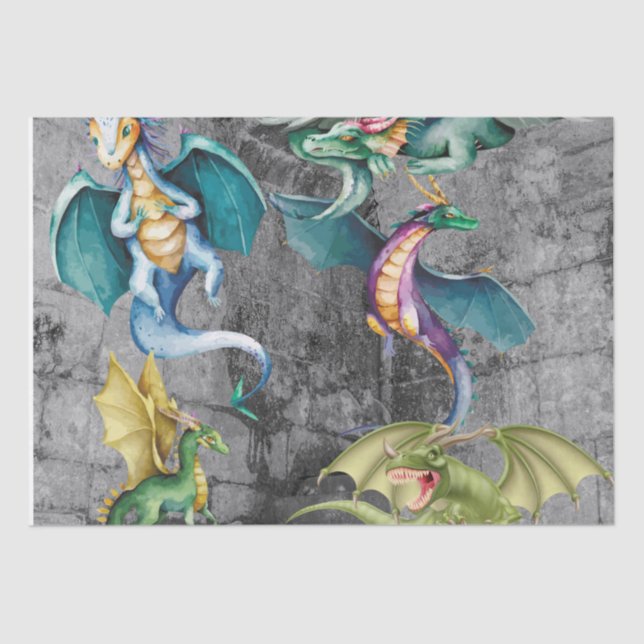 Dragons in a Corner Tissue Paper (Front)