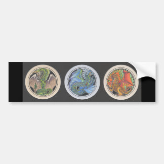 Dragons in a Row Bumper Sticker