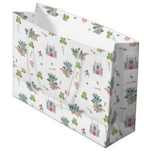 Dragons Knights Fairytale Mediaeval Castle Large Gift Bag