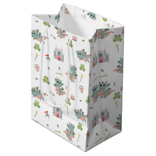 Dragons Knights Fairytale Medieval Castle Medium Gift Bag