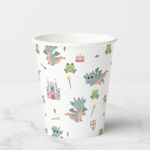 Dragons Knights Fairytale Medieval Castle Paper Cups