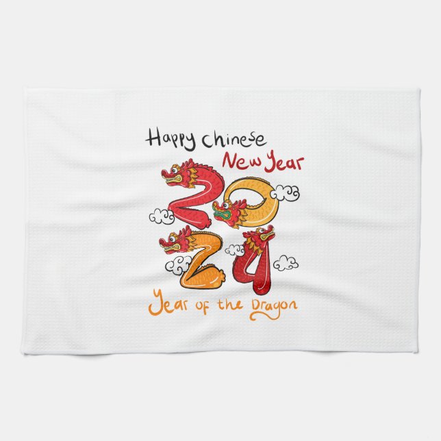 dragon's legacy commemorating chinese new year 202 tea towel (Horizontal)