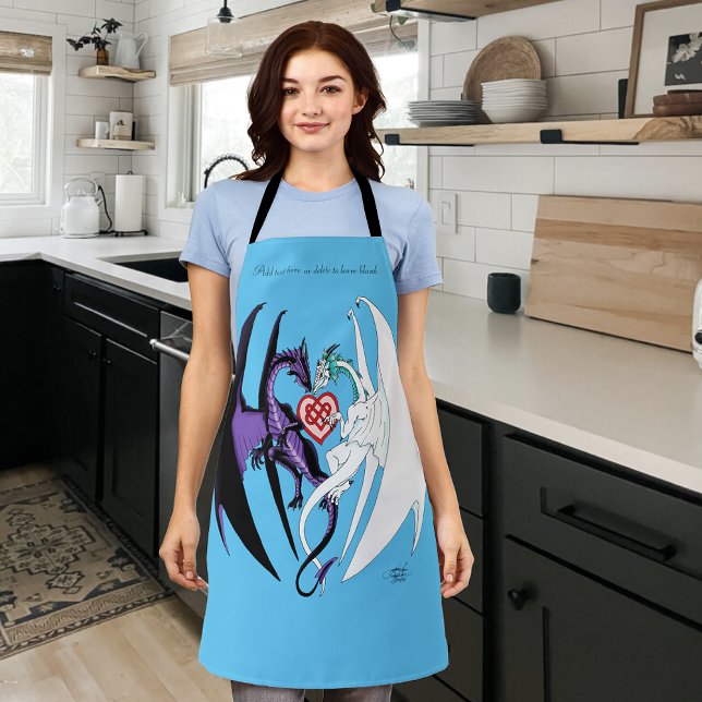 Dragons Love Heart Blue Apron (Creator Uploaded)