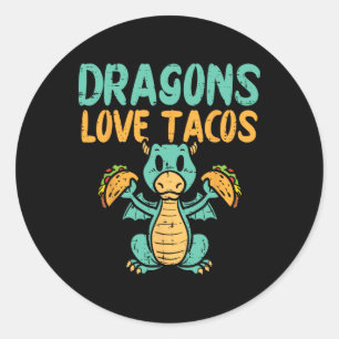 Dragons Love Tacos Cute Cinco De Mayo Mexican Food Classic Round Sticker