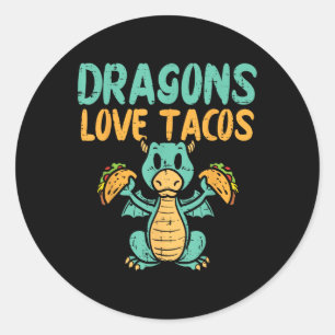 Dragons Love Tacos Cute Cinco De Mayo Mexican Food Classic Round Sticker