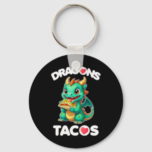 Dragons Love Tacos Cute Cinco De Mayo Mexican Food Key Ring