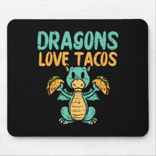 Dragons Love Tacos Cute Cinco De Mayo Mexican Food Mouse Mat