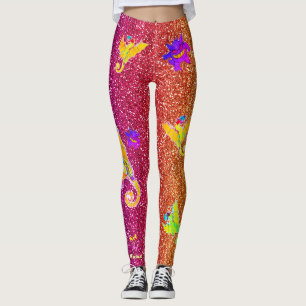Dragons & Monsters on Glitter Leggings
