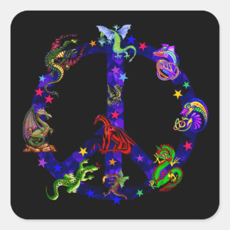 Dragons Of Peace Square Sticker
