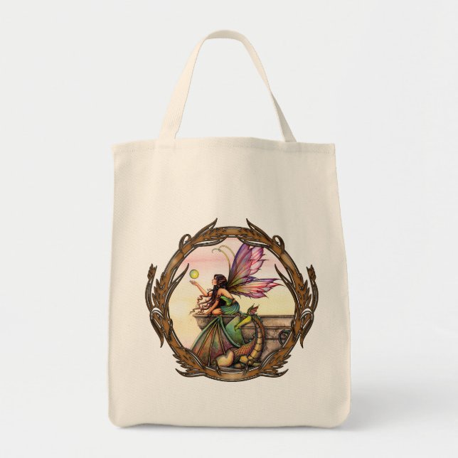 Dragon's Orbs Gothic Fairy and Dragon Tote (Front)