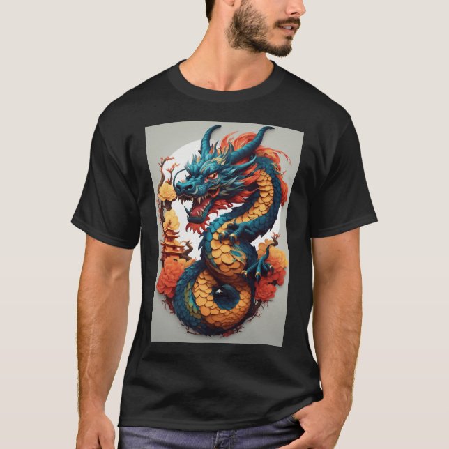 Dragon's Rainbow Lair: Whimsical T-Shirt Designs (Front)