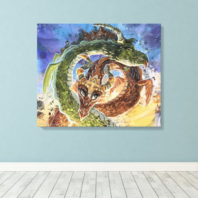 Dragons Rising Art Canvas Print (Insitu(Wood Floor))