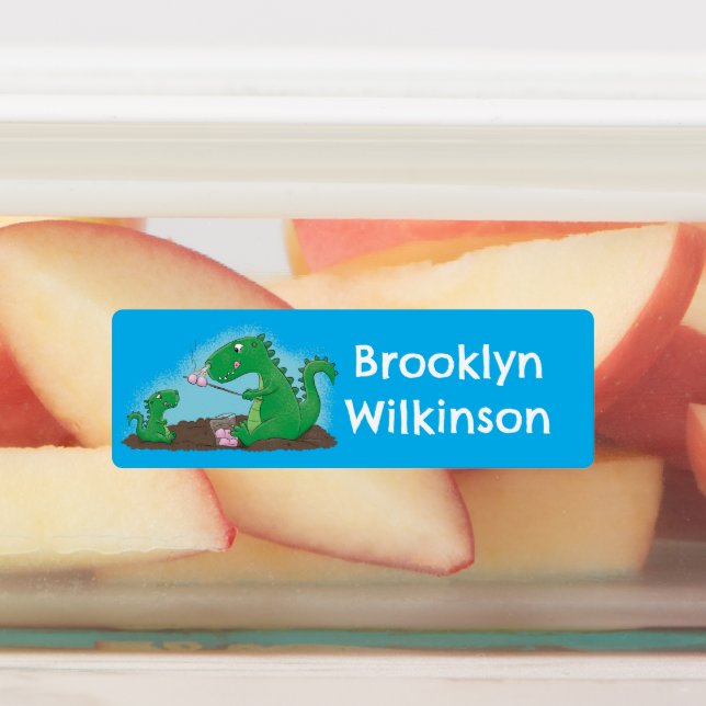 Dragons roasting marshmallows cartoon personalised (Affixed)