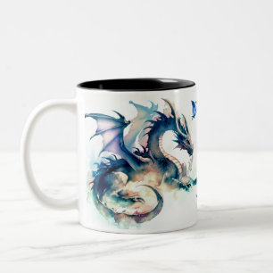 Dragons rule fun Two-Tone coffee mug