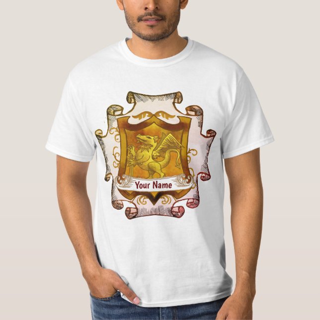 Dragons Shield  Family Crest Surname  t-shirt (Front)