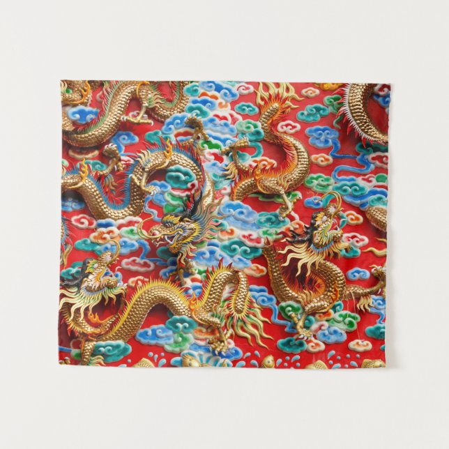 dragons temple tapestry (Front (Horizontal))