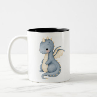 Dragons watercolor Two-Tone coffee mug