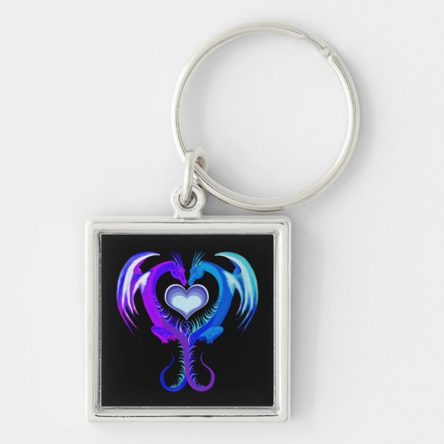 Dragons with a Heart Keychain (Front)