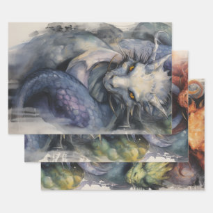 Dragons Wrapping Paper Sheet