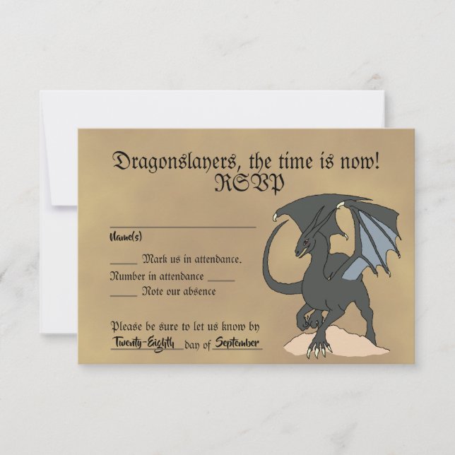 Dragonslayer Scroll RSVP Card (Front)
