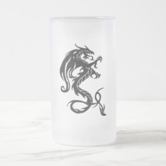 dragontribal frosted glass beer mug
