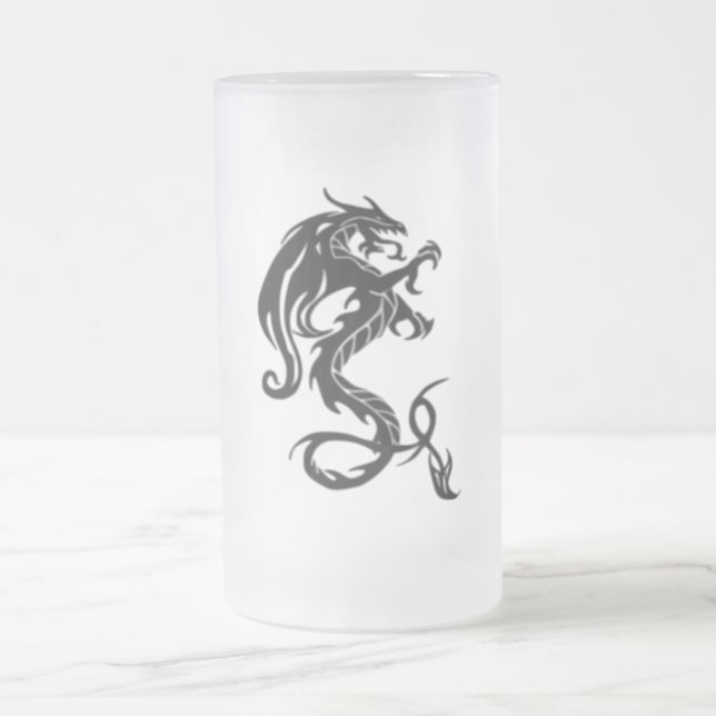 dragontribal frosted glass beer mug (Center)
