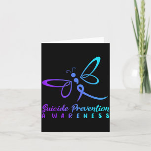 Dragoy Prevention Awareness Pink And Teal Ribbon Card
