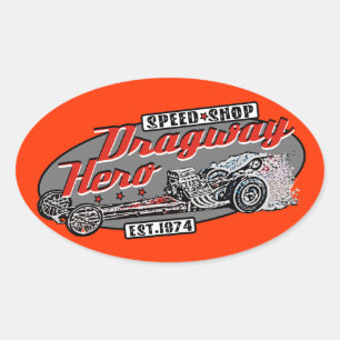Dragway hero oval sticker