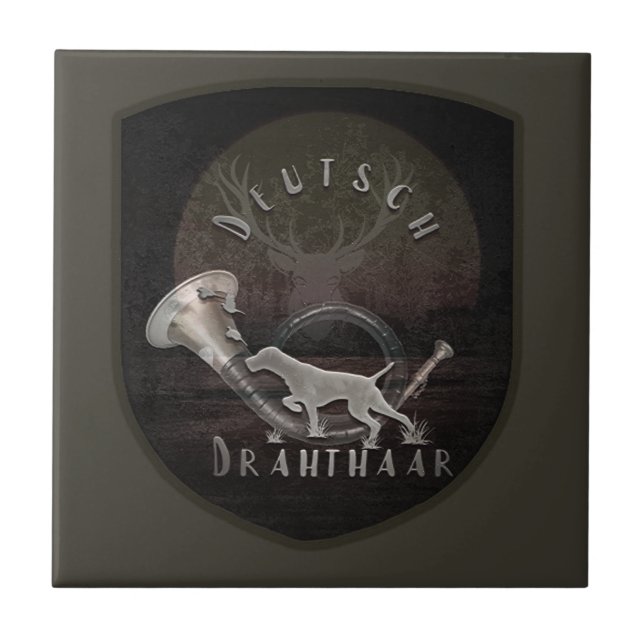 Drahthaar T-Shirt Trucker Hat Keychain Coffee Mug  Tile (Front)