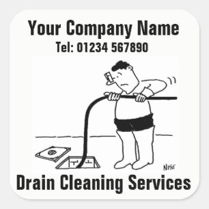Drain Cleaning Services Cartoon Stickers