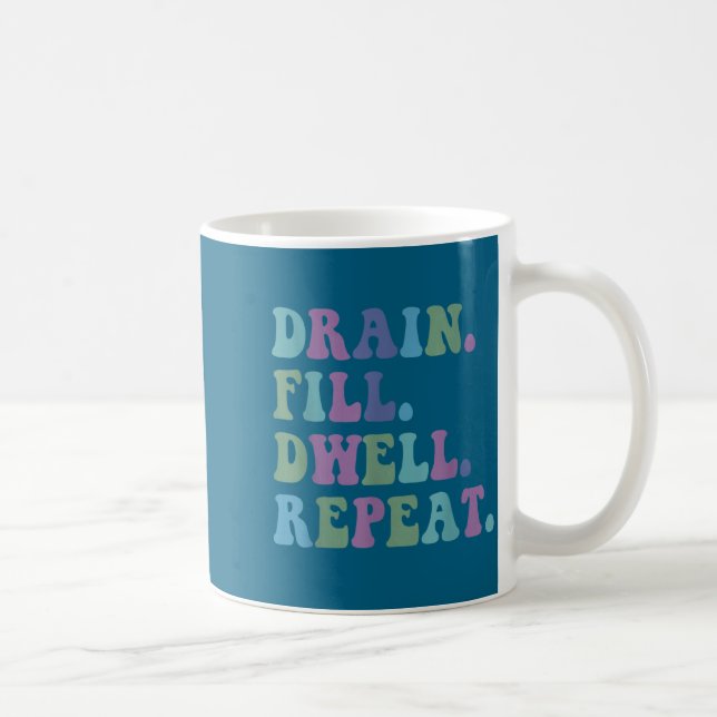 Drain Fill Dwell Repeat Funny Quote Saying Design  Coffee Mug (Right)