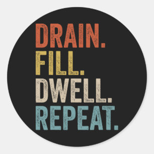 Drain Fill Dwell Repeat Peritoneal Dialysis Kidney Classic Round Sticker