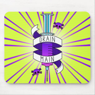 Drain Main Gamer Purple Green Syringe Mouse Mat