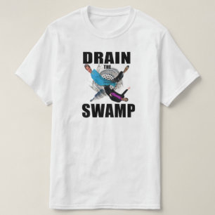Drain the Swamp Blue Black and White T-Shirt