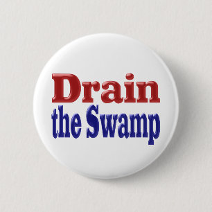 Drain The Swamp Button, red & blue 6 Cm Round Badge