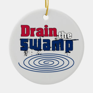 Drain the Swamp Ceramic Tree Decoration
