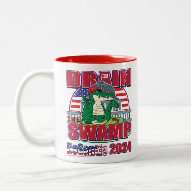 Drain-The-Swamp-DeSantis-2024 Two-Tone Coffee Mug (Left)