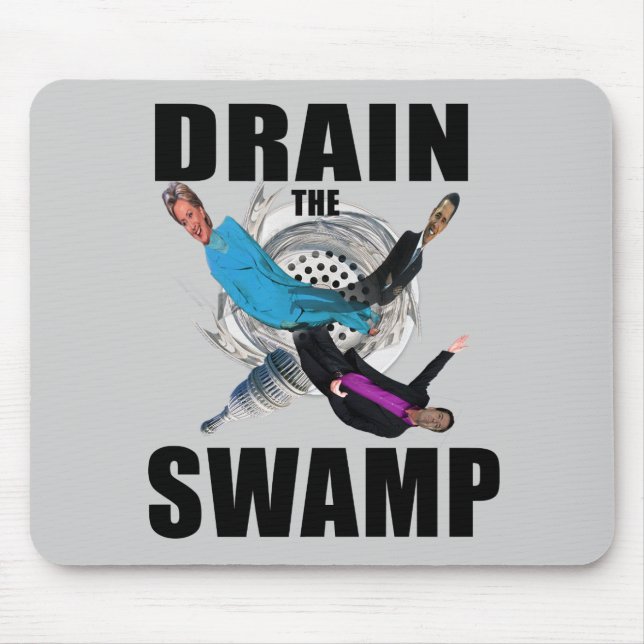Drain the Swamp Donald Trump Blue Black Mousepad (Front)