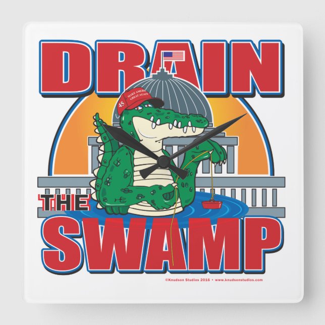 Drain The Swamp in Washington Square Wall Clock (Front)