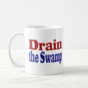 Drain the Swamp red blue half text Coffee Mug