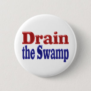 Drain the Swamp red blue text 6 Cm Round Badge