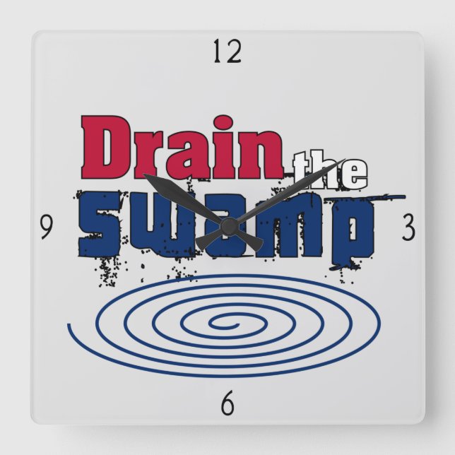 Drain the Swamp    Square Wall Clock (Front)