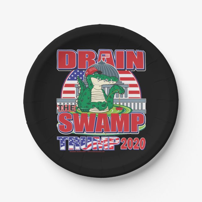 Drain The Swamp Trump 2020 Paper Plate (Front)