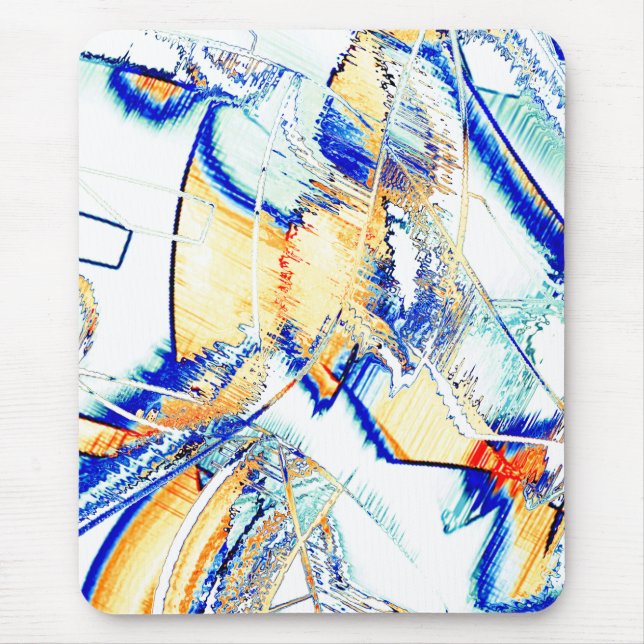 Drained ink no, image with orange and blue stain mouse mat (Front)