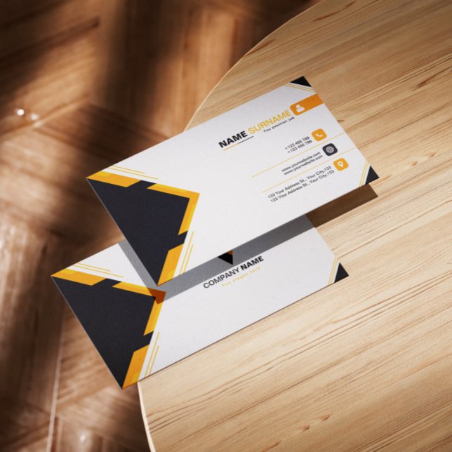 Drak and Orange Simple  Business Card (Creator Uploaded)